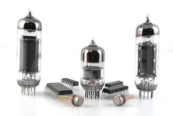 Vacuum radio tubes and semiconductor chips