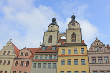 Fototapeta premium Lutherstadt Wittenberg: Turmpaar der Stadtkirche (16. Jh.)