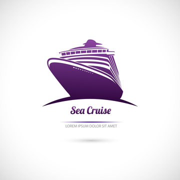 Label Sea cruise. Ocean liner.