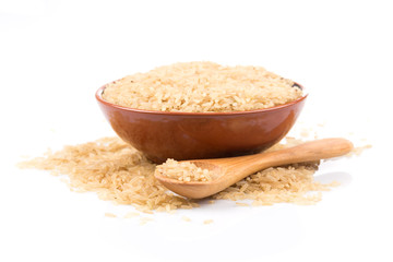 brown rice over the spoon