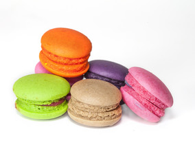 France dessert  macaroons on white background