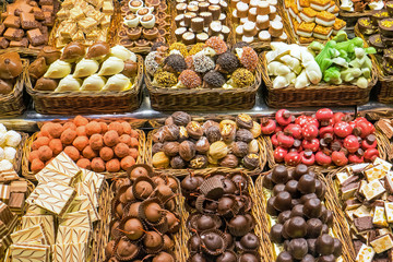 Chocolate and candy at the Boqueria in Barcelona