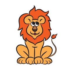 Cartoon lion. Vector illustration.