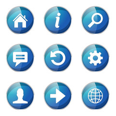 Web Internet Blue Vector Button Icon Design Set