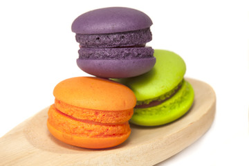 France dessert  macaroons on white background ,isolate