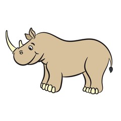 Cartoon rhino. Vector illustration.