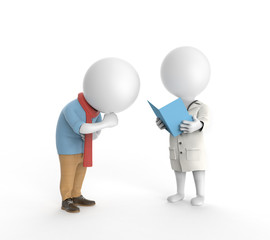 Doctor and ill patient