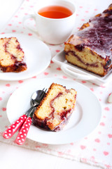 Berry swirl pound cake