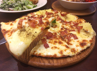 Pizza with Bacon and Slice Potatoes