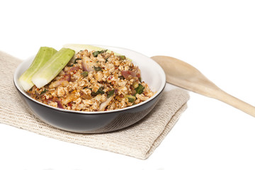 Spicy Chicken  (Larb Chicken salad)Traditional Thai food