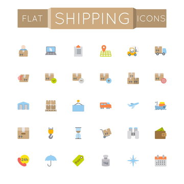 Vector Flat Shipping Icons