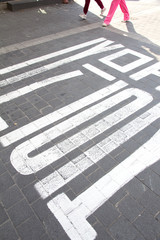 Fototapeta premium The traffic sign on the street at Seoul, South Korea