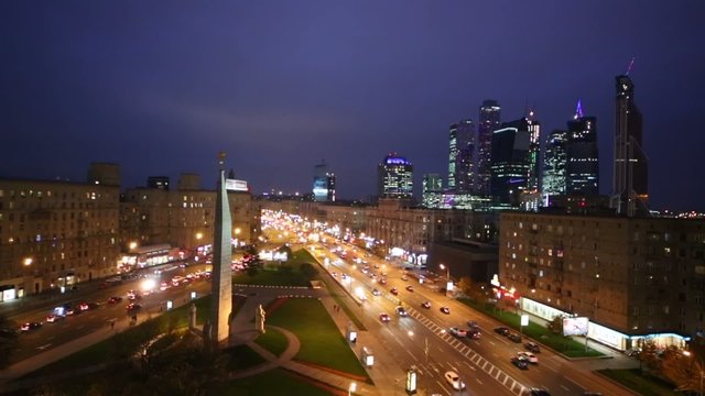view Monument Moscow Hero-city against Intersection of streets