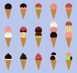 Ice cream cones collection