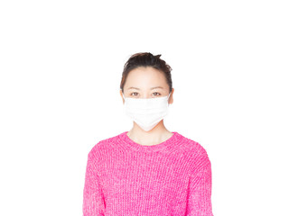 Young Japanese woman wearing a medical mask