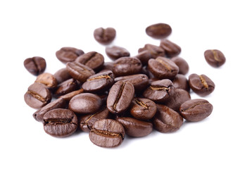 Coffee beans isolated on white background