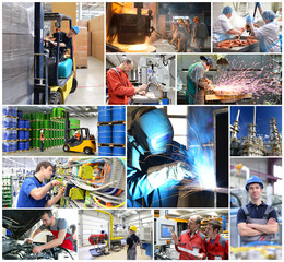 Berufe in der Industrie // Collage Industry jobs