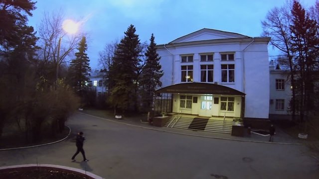 Entrance to central research institute of tuberculosis at autumn