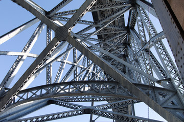 Construction of Dom Luis bridge in Porto, Portugal.