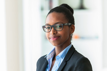 Portrait of a young African American business woman - Black peop - 80202622