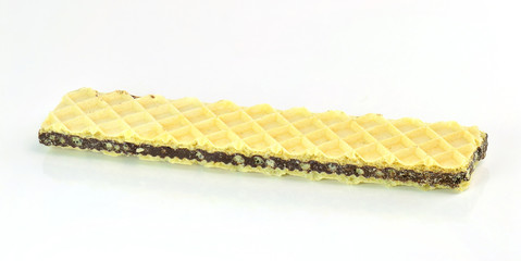 Wafer with chocolate isolated on white background