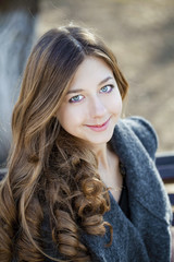 Naklejka premium Portrait close up of young beautiful girl