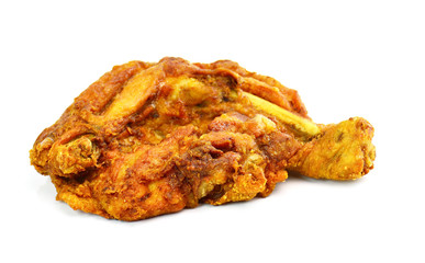 Fried chicken isolated white background