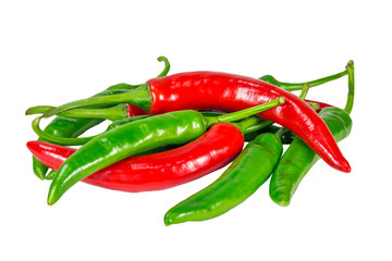Group of chili pepper isolated on a white background