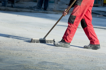 Cleaning construction site