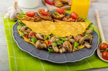 Vegetarian omelet, eat clean
