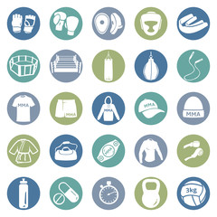 Fototapeta premium Vector Set of Mix Martial Arts Icons