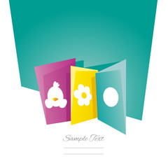 Easter symbol cards sea green background