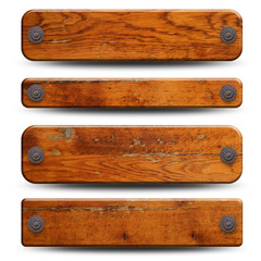 4 plaques de bois rustique