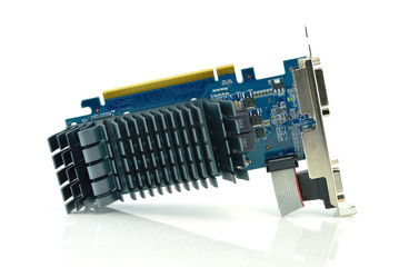 computer graphics card on a white background