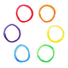 Colorful watercolor circles set