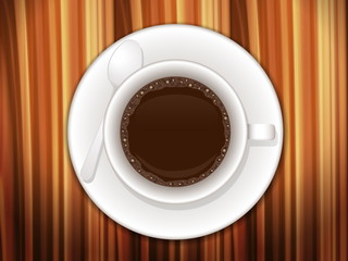 coffee cup on wooden desk