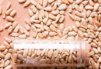 Close up of sunflower seeds
