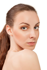 Obraz premium Beautiful young woman close up