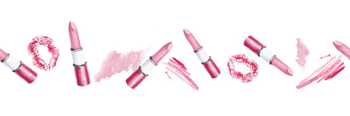 watercolor lipstick and kiss line - 80210062