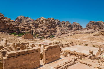 roman temple in Nabatean city of  Petra Jordan