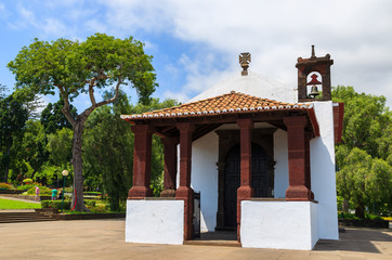 Church in Santa Catarina city park of Funchal, Madeira island