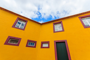 Typical Portuguese houses in Funchal town, Madeira island