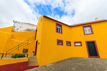 Fototapeta na wymiar Typical Portuguese houses in Funchal town, Madeira island