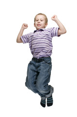 Joy jump of boy