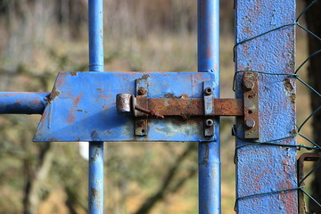 Verrosteter Riegel an einer Gartentür