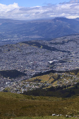 Fototapeta na wymiar View over the Southern part of Quito, Ecuador