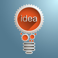 light bulb with gears and cogs