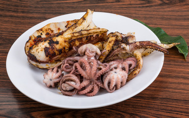 Boiled octopus