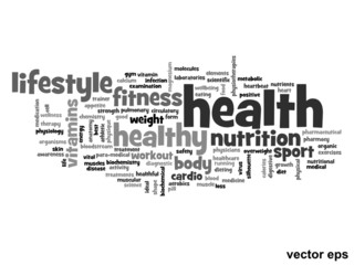 Vector conceptual health word cloud
