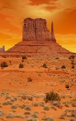 Fototapeta na wymiar sunset Skies Monument Valley
